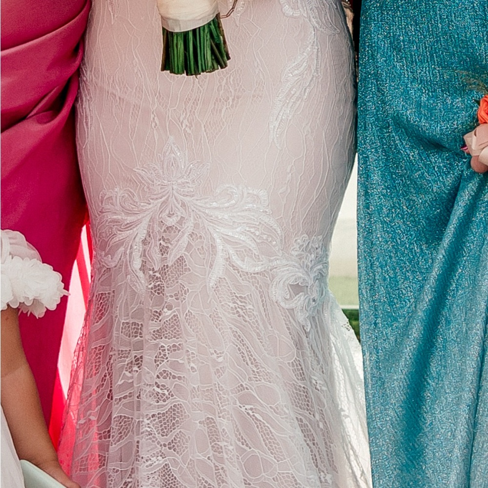 Andrea and Leo Couture Off Shoulder Wedding Lace Gown 👰‍♀️ - Picture 11 of 13